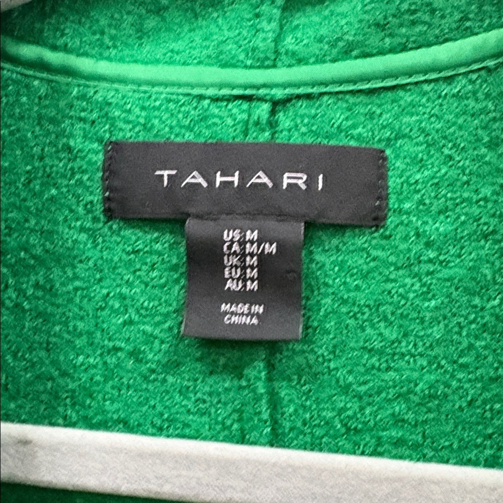 Tahari Emerald women’s M Open-Front Women's boiled wool blend jacket pockets - Picture 2 of 4